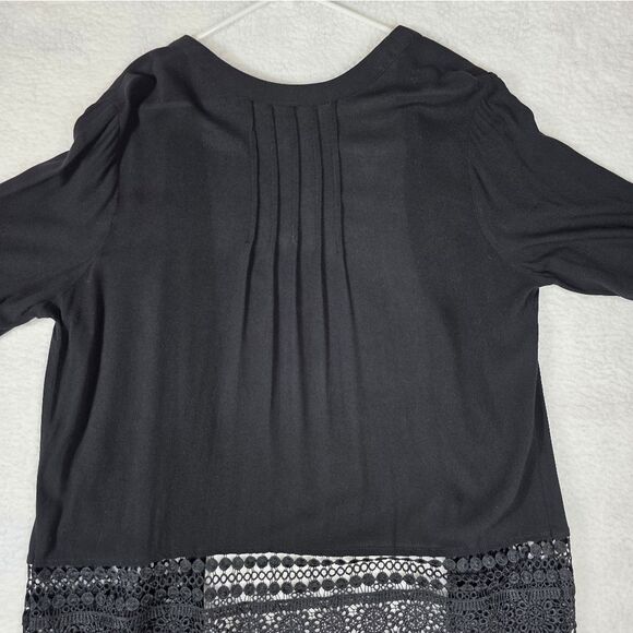 Xhilaration Black Lace Trim Open Front Cardigan – Size Large - Picture 4 of 15